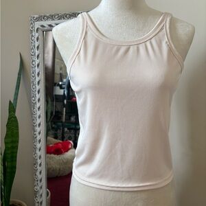 Cream Ribbed Tank Top